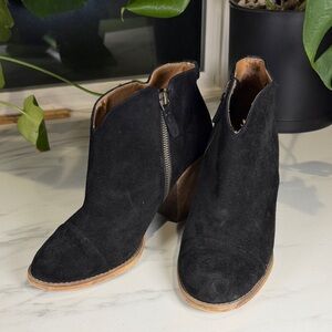 Susina Black Suede Ankle Booties